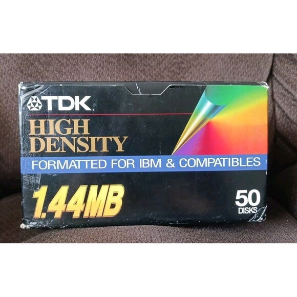 TDK High Density 1.44 MB Formatted for IBM & Compatibles 50 Floppy Disks New